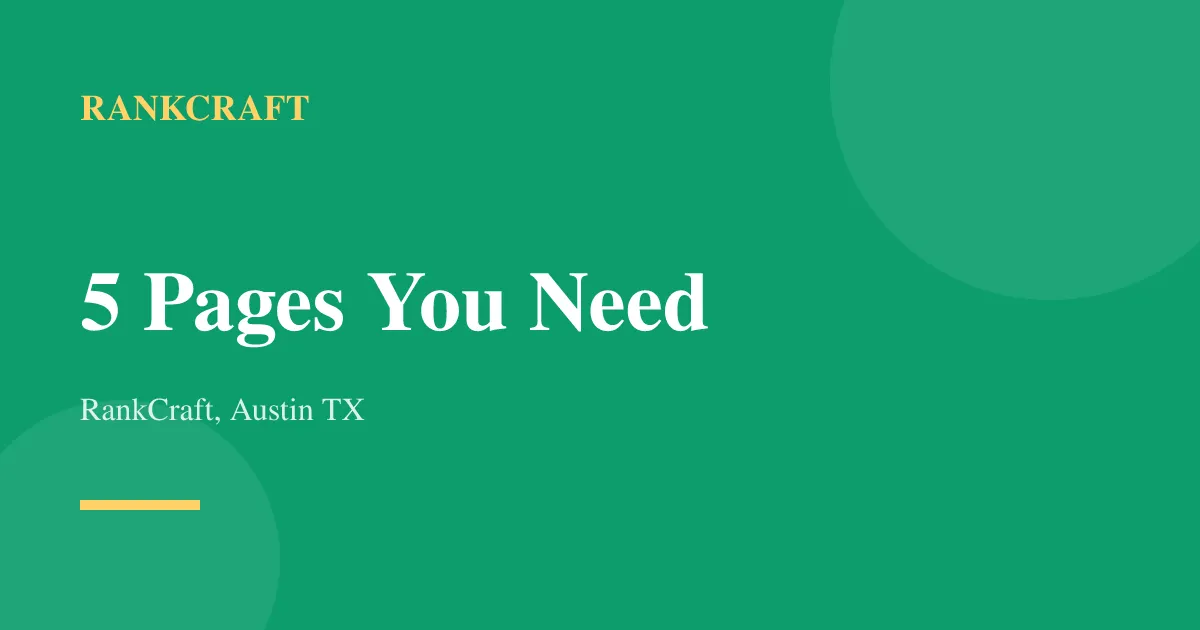 The 5 pages every local business site needs