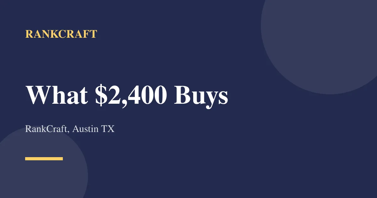 What a $2,400 website actually includes